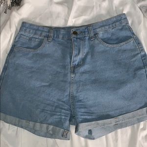 Basic Light Denim Shorts